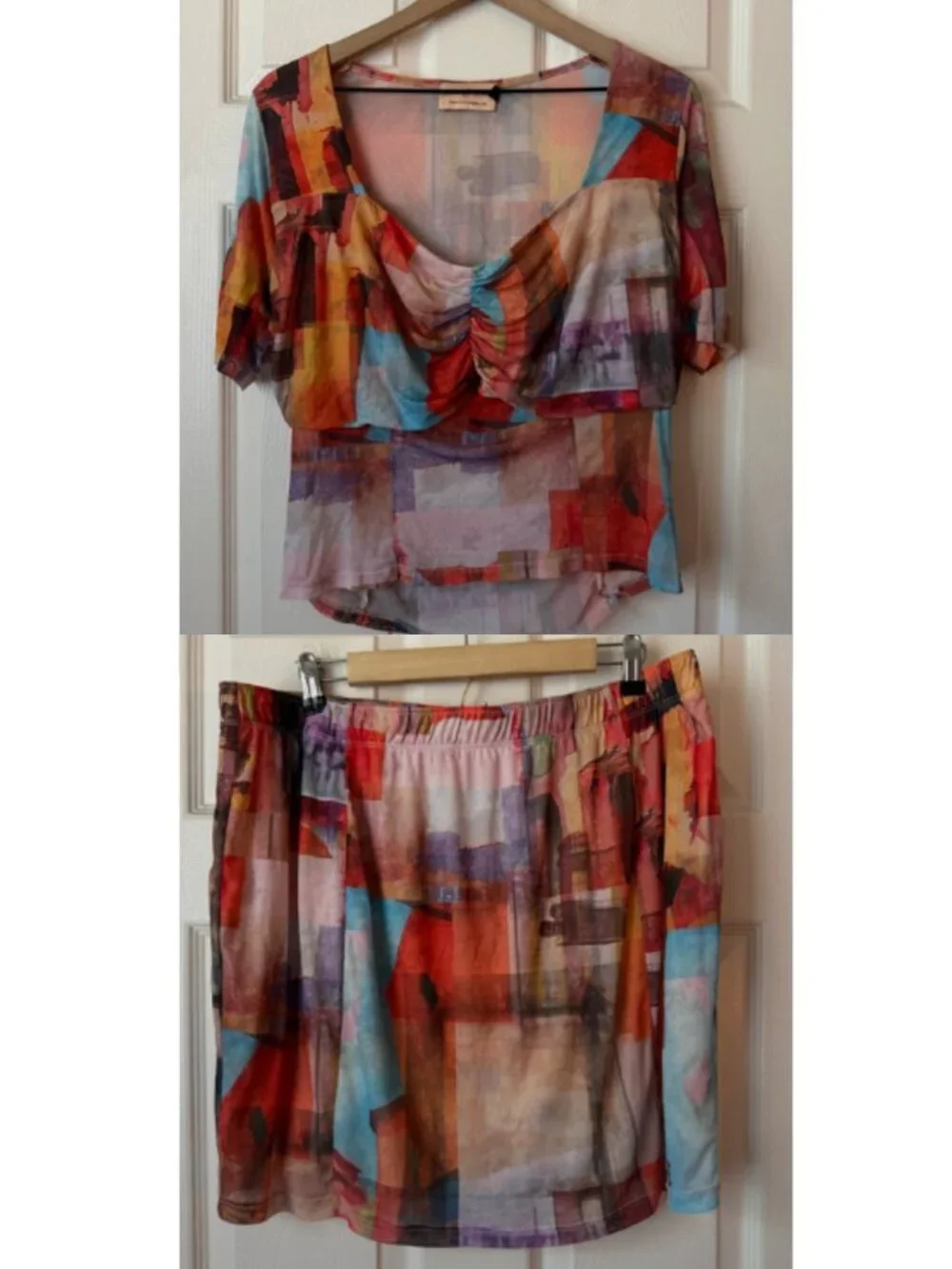 What Lo Wants Set Hailey Skirt & Audrey Top in Sicily Mesh Print size 2X/3X